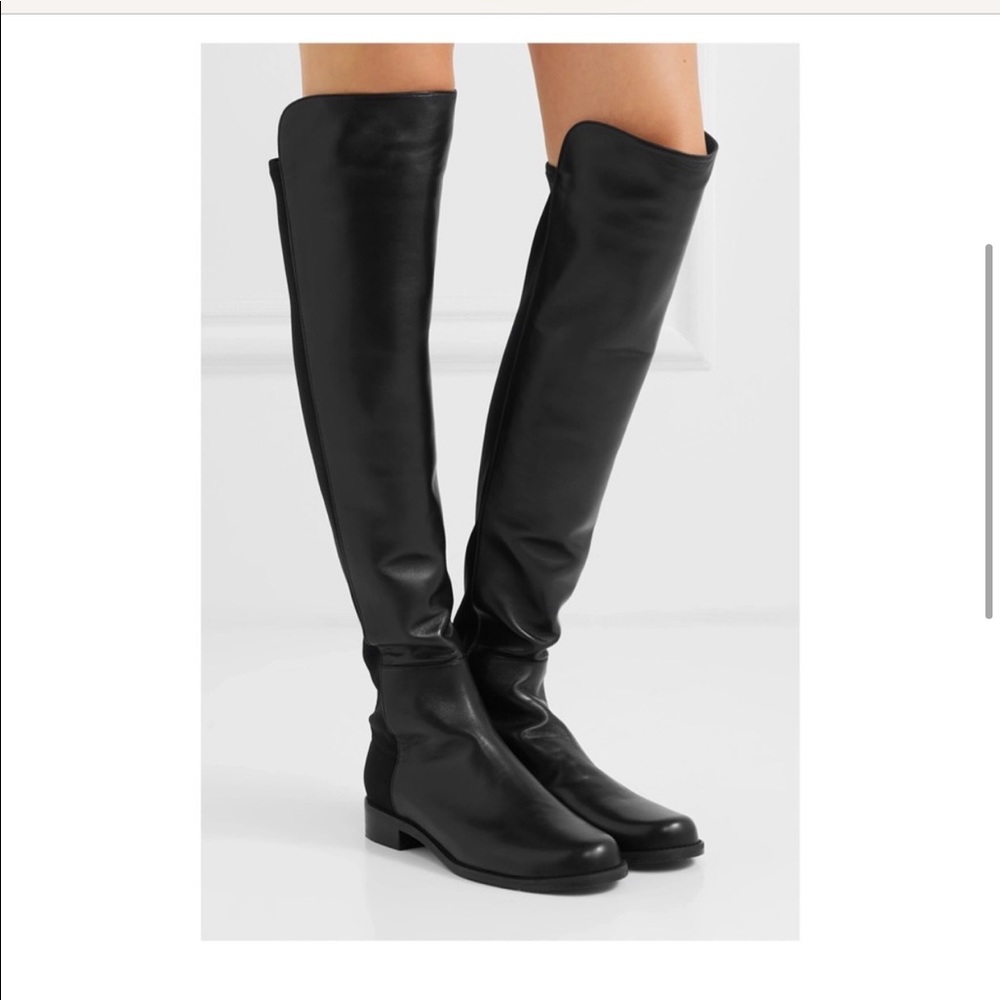 STUART WEITZMAN Black 5050 Leather OTK Boot BARELY WORN